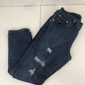 Levis Womens Size 30 x 27 Distressed Boyfriend Stretch Denim Blue Jeans